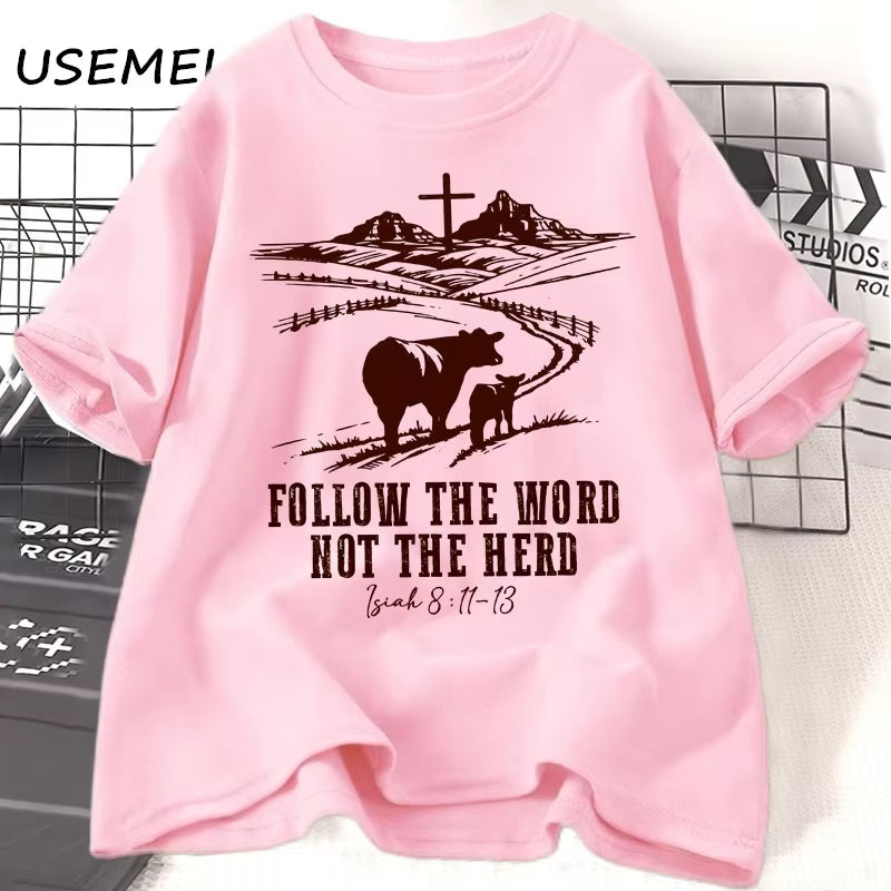 Stand Out with Our "Follow the Word, Not the Herd" Jesus T-Shirt! Perfect for Country Lovers & Cowboys! 🌟👕 #ChristianFashion #WesternStyle